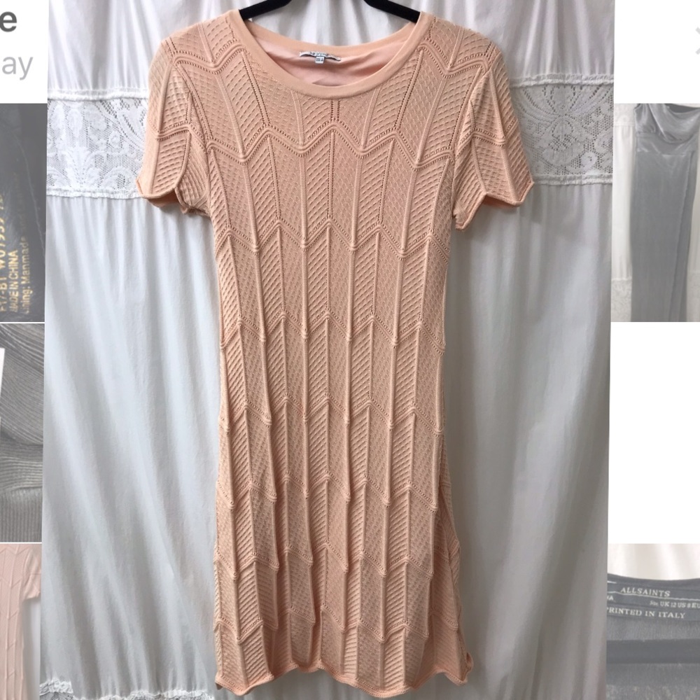 peach T-shirt dress